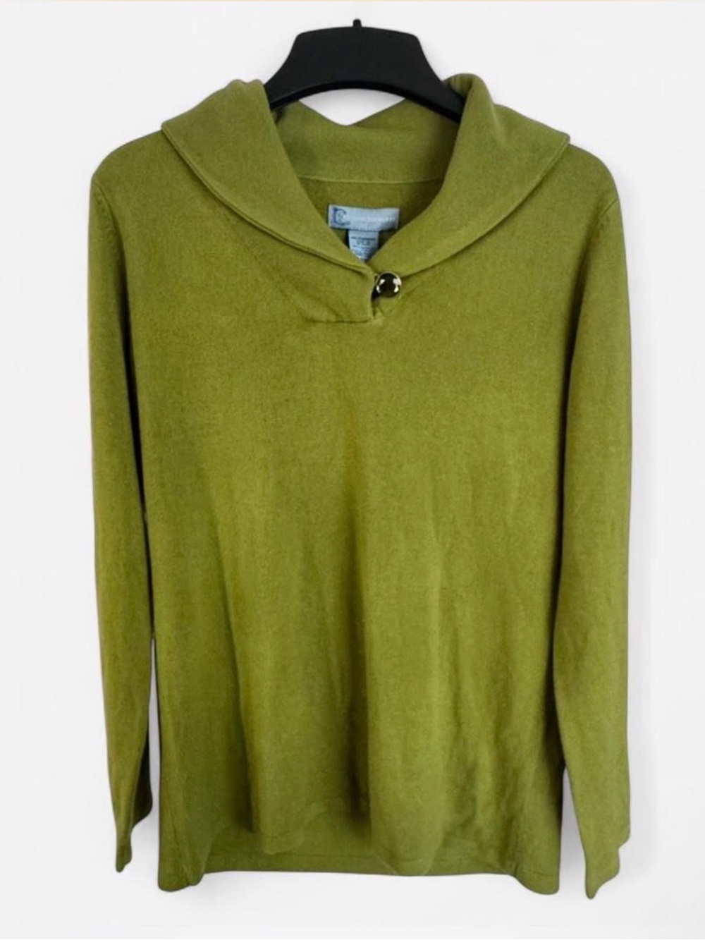 Classic Elements Women's Size M Green Cowl Neck Pullover Sweater 100% Acrylic